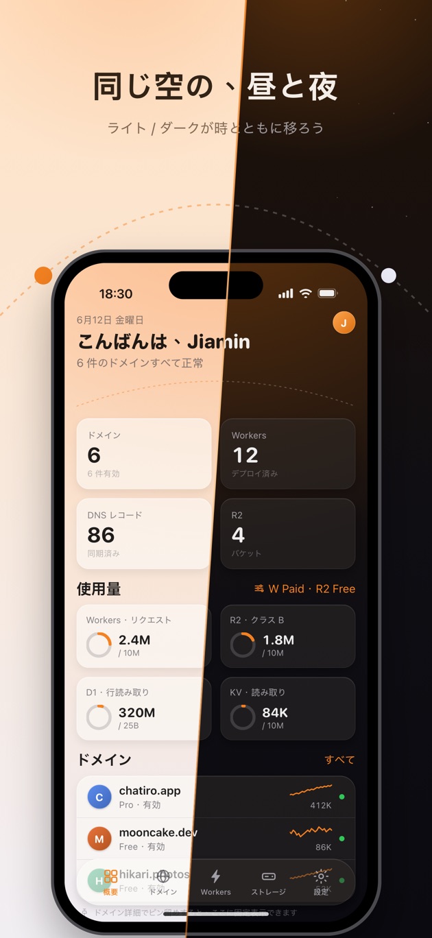 ライト / ダーク:同じ空の昼と夜