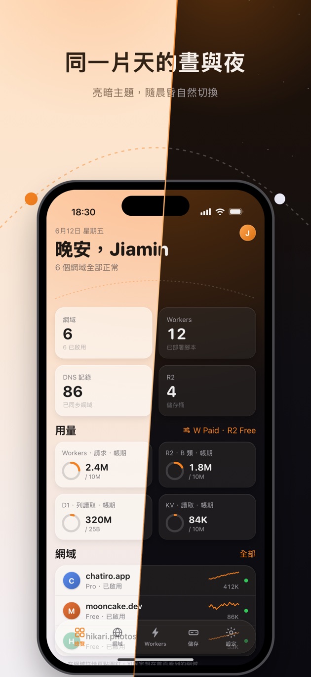 亮暗主題:同一片天的晝與夜